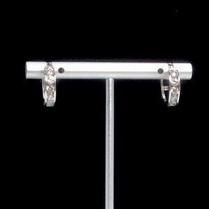 Sterling Silver Cubic Zirconia Huggie Earrings ½”